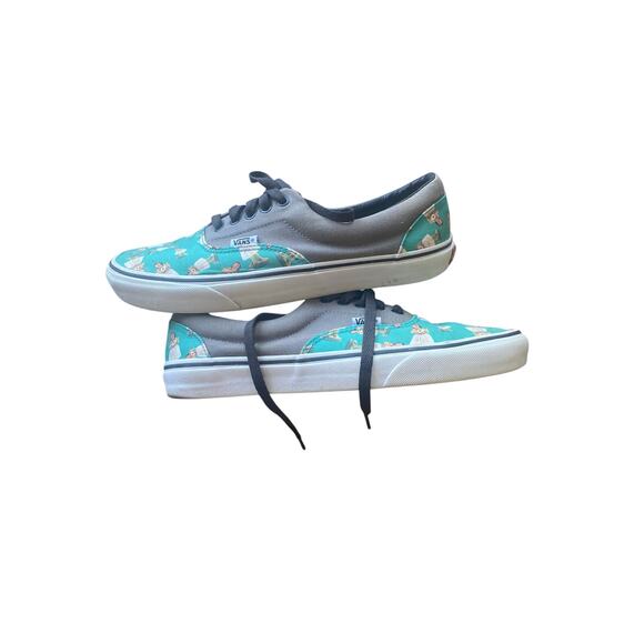Men’s Hula Girls Vans Shoes Size 10.5 Lace Up Green Grey main image 4